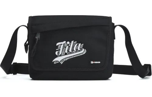 FILA FUSION Fabric Shoulder Bag, Crossbody Bag Regular Unisex Pitch Black