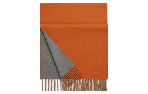 HERMES Double sided Cashmere Knit Scarves Men's