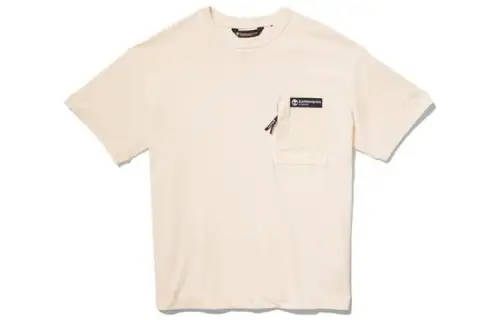 Timberland T Shirts Unisex Beige Crew Neck Moderate Straight Fit