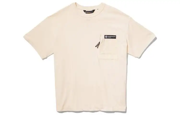 Timberland T Shirts Unisex Beige Crew Neck Moderate Straight Fit
