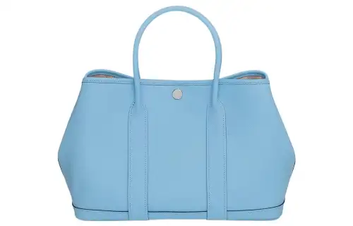 HERMES Garden Party Epsom Calfskin Handbag 30 Women's 7N Celeste Sky Blue