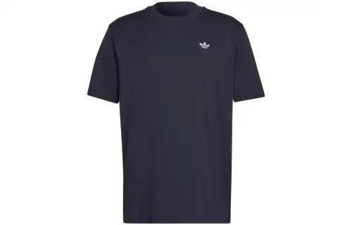 Adidas Originals T Shirts Men's Blue Crew Neck Moderate Straight Fit