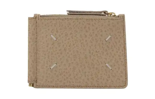 Maison Margiela Calfskin Card Holder, Wallet Men's Light Umber