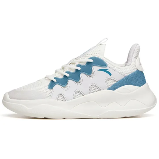 ANTA Life Collection Casual Shoes Men Low-Top Ivory White/Light Silver Gray/Glossy Blue