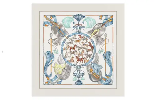 HERMES Silk Scarves Women's White