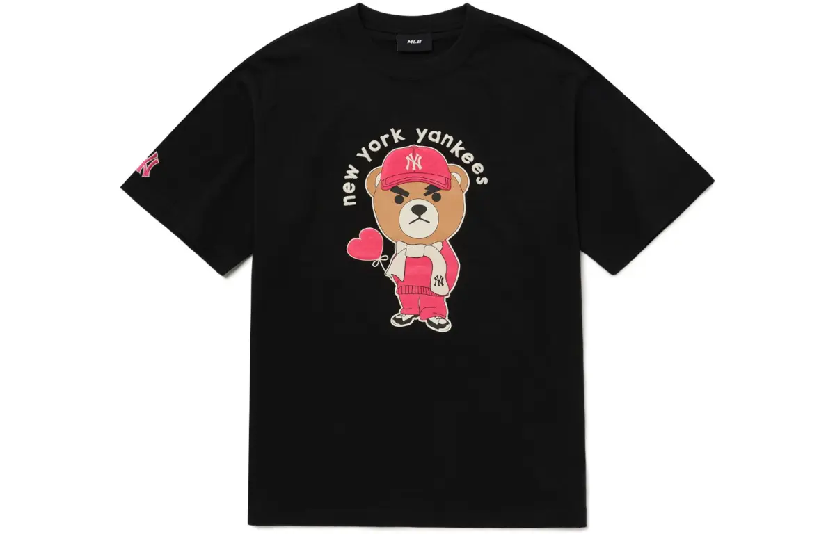 MLB Mega Bear Overfit T-Shirts Unisex Black Crew Neck Moderate Straight Fit