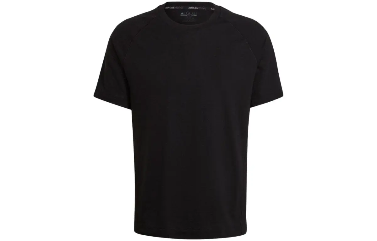 Adidas T-Shirts Men's Black Crew Neck Moderate Straight Fit
