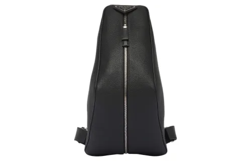 PRADA Leather Backpack Regular Men's Black