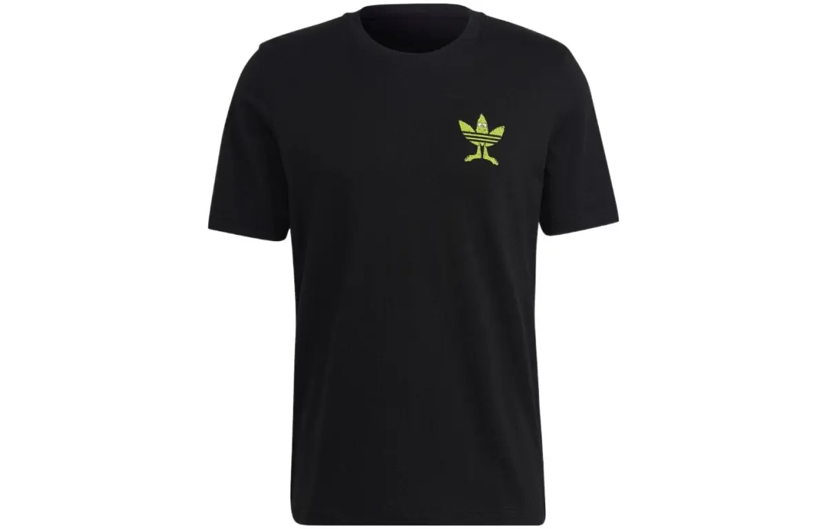 Adidas T-Shirts Men's Black Crew Neck Moderate Straight Fit