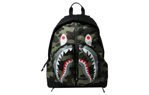 A BATHING APE Fabric Backpack Unisex Green Camouflage