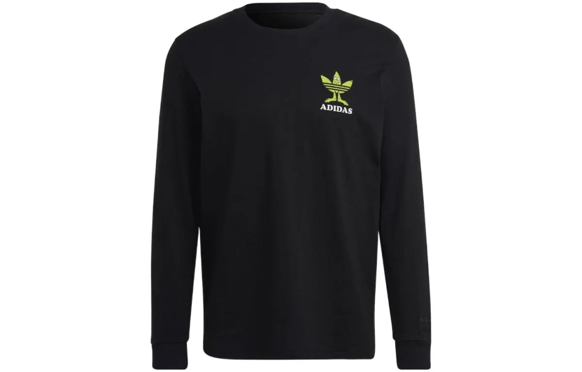 Adidas Originals T-Shirts Men's Black Crew Neck Moderate Straight Fit