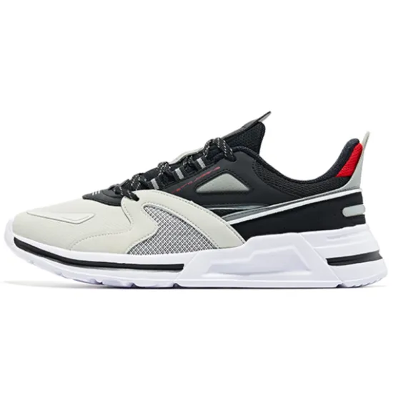 Erke Running Shoes Men Low-Top Jet Black/University Red