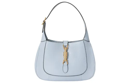 GUCCI Jackie 1961 Python Skin Crescent Shoulder Bag Shoulder Bag Small Women's Sky Blue