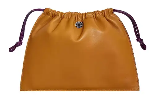 HERMES Pilo Milo Lambskin, Swift Calfskin Makeup Bag Clutch Women's Sesame
