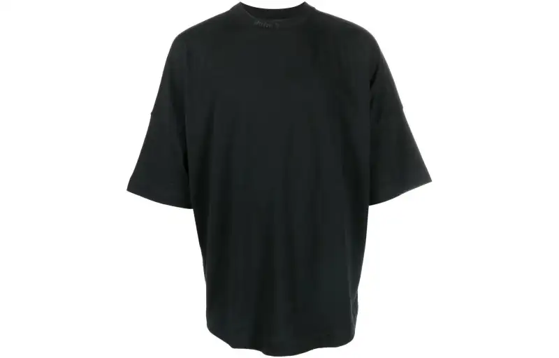 PALM ANGELS Oversized Mock Neck Glitter Logo T Shirt