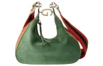 GUCCI Jumbo GG Suede Crossbody Bag, Shoulder Bag Small Women's Green