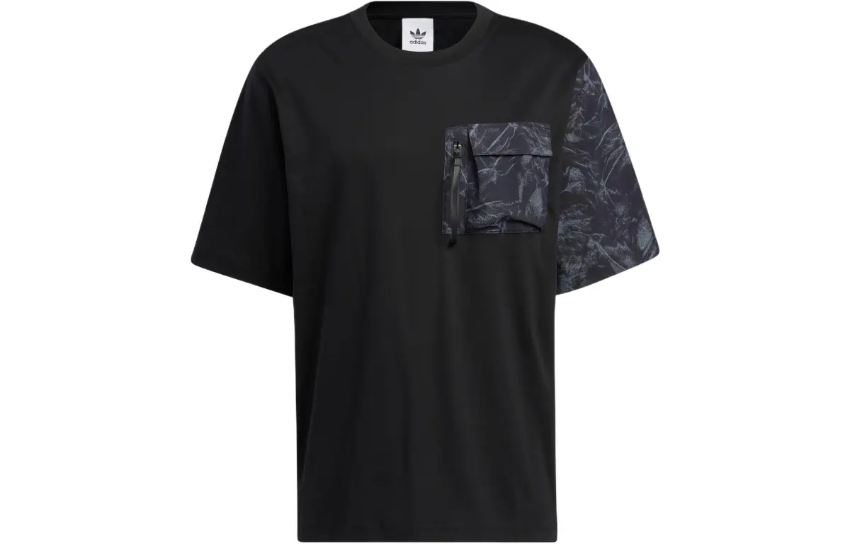 Adidas Originals T-Shirts Men's Black Crew Neck Moderate Straight Fit