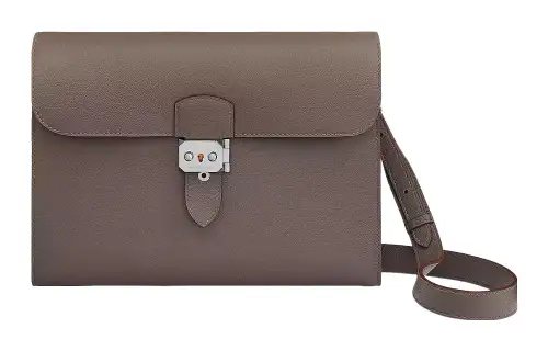 HERMES Sac A Depeches Evercolor Calfskin Messenger Bag, Shoulder Bag, Crossbody Bag Men's Tin Gray
