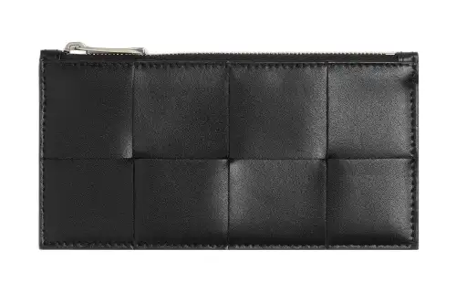 Bottega Veneta Leather Card Holder Men's Black