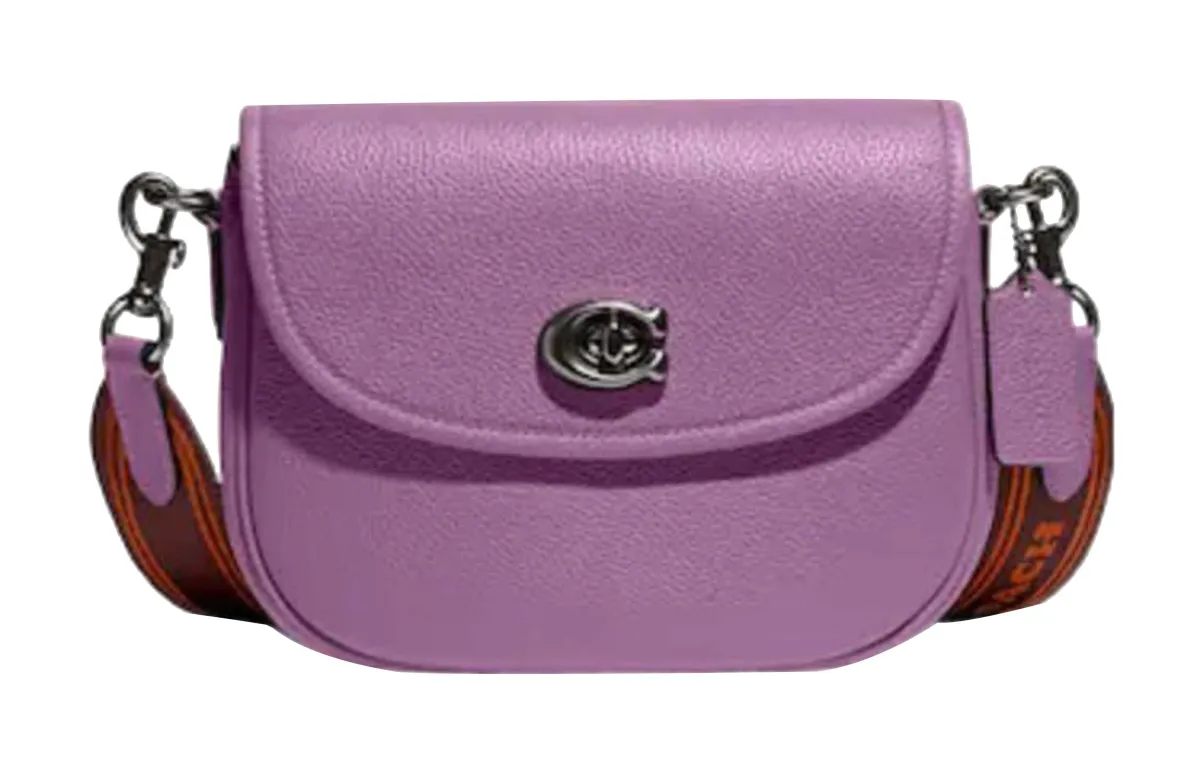 COACH Willow Polished Pebbled Leather Crossbody Bag Shoulder Bags Small Women's Orchid Purple