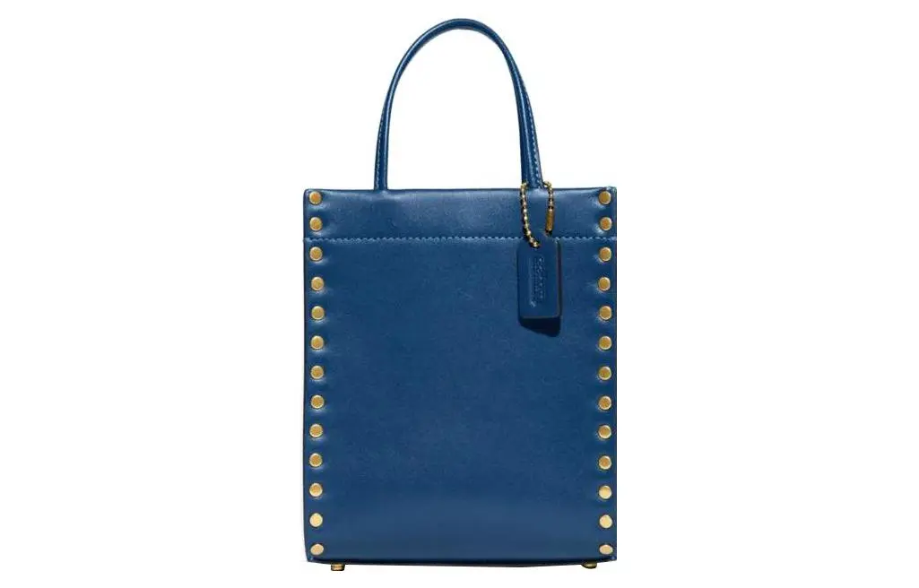 COACH Cashin Cow Leather Tote Bag, Shopping Bag, Handbag, Shoulder Bag, Crossbody Bag Mini Women's Blue