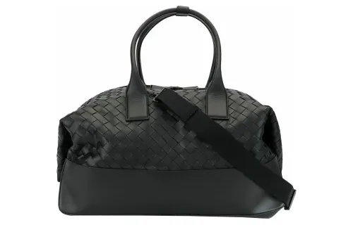 Bottega Veneta Leather Handbag, Shoulder Bag, Travel Bag Men's Black
