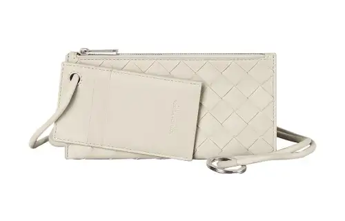 Bottega Veneta Double Pouch Crossbody Grey