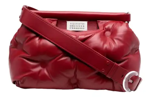 Maison Margiela Glam Slam Calfskin Cloud Bag, Pillow Bag, Shoulder Bag, Crossbody Bag, Handbag Women's Red
