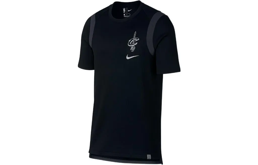 Nike T-Shirts Men's Black Crew Neck Moderate Straight Fit