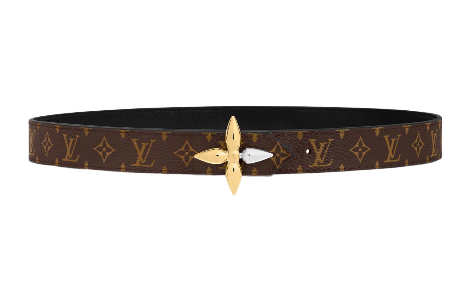 Женский ремень Louis Vuitton Louisette (коричнево-черный)