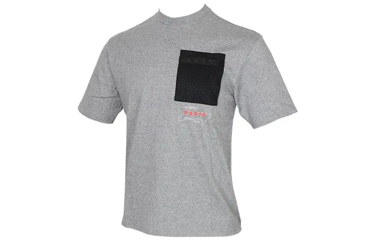 Nike T-Shirts Men's Gray Crew Neck Moderate Straight Fit