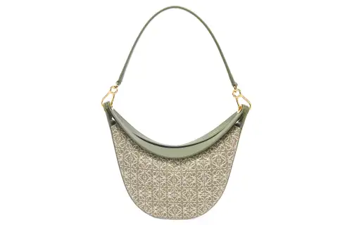 LOEWE Luna Jacquard Cow Leather Hobo Bag Shoulder Bag Women's Green/Avocado Green