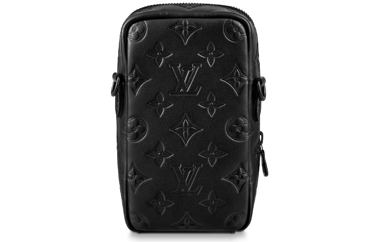 Мужская сумка Louis Vuitton Leather Monogram (черная) — фото 2
