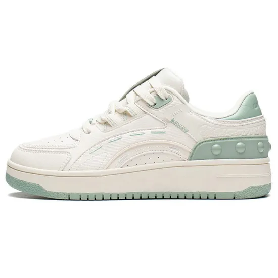 LINING Skateboard Shoes Women's Low-Top Ecru/Frosty Green