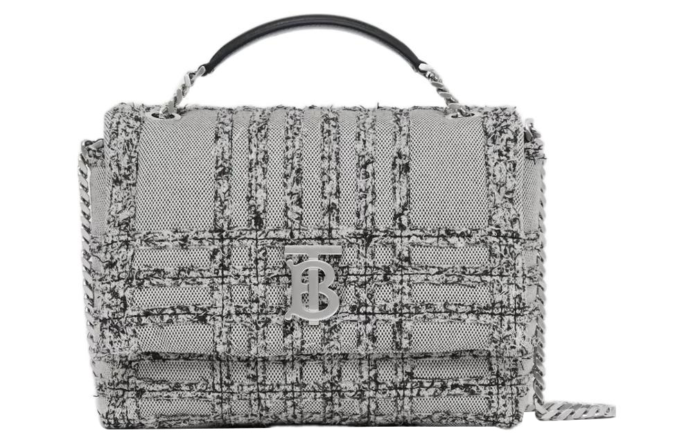 Женская сумка Burberry Lola (черно-белая)