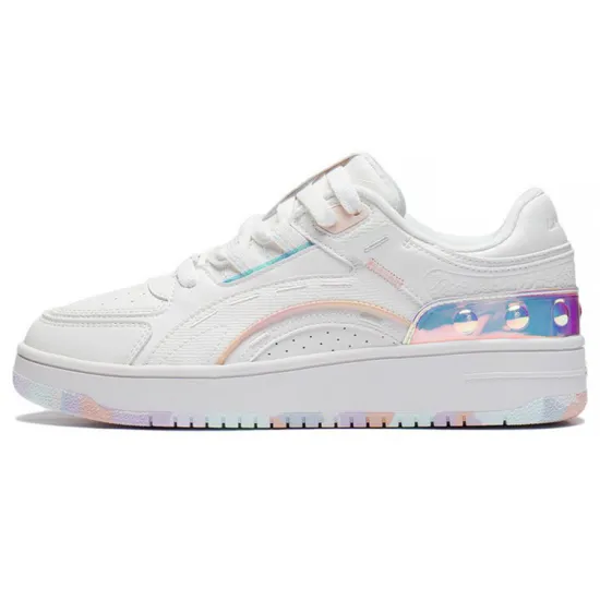 LiNing Lightweight And Wear-resistant Low-Top Skateboard Shoes Women's Mist White