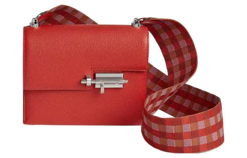 HERMES Verrou Mysore Goat Skin With Canvas Verrou Bag, Shoulder Bag, Crossbody Bag Regular Women's