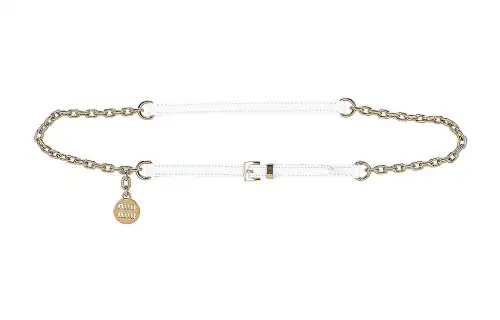 MIU MIU Leather Belts Women's White 