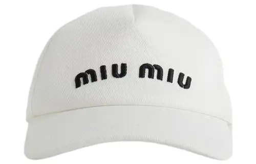 MIU MIU Cotton Baseball Caps Women's White
