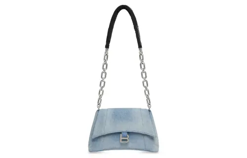 Balenciaga Downtown Denim Crossbody Bag, Shoulder Bag Women's Blue
