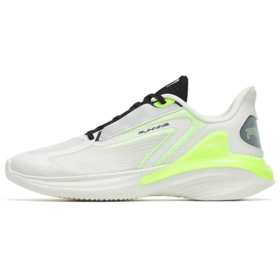 Anta Running Collection Cushioning Breathable Lightweight Wear-Resistant Low-Top Running Shoes Men's White Green