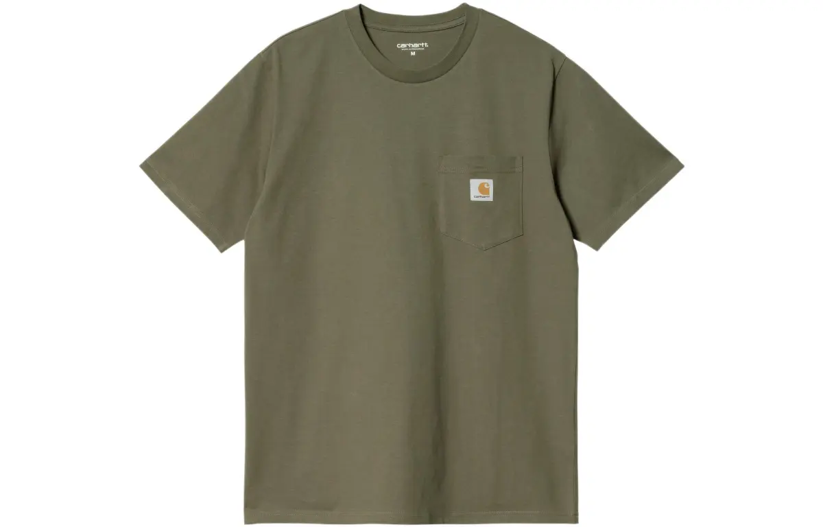 Carhartt WIP T-Shirts Men's Army Green Crew Neck Moderate Straight Fit