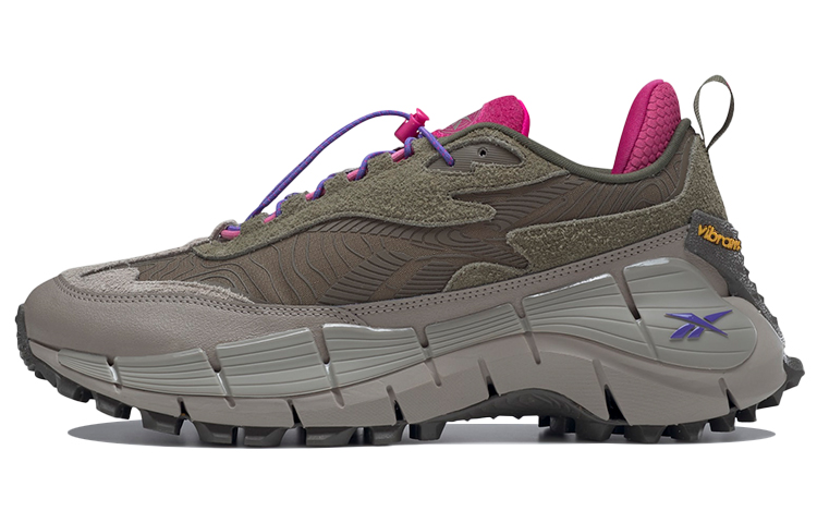 Reebok Zig Kinetica 2.5 EDGE classic outdoor sports hiking synthetic leather low-top casual running shoes men and women same style brown
