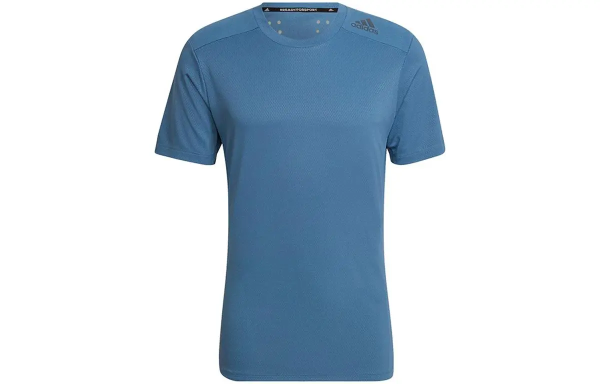 Adidas HIIT T-Shirts Men's Dark Blue Crew Neck Moderate Straight Fit