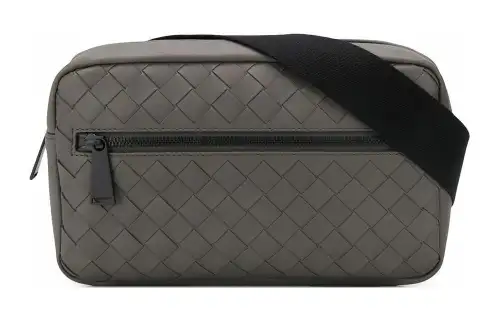 Bottega Veneta Leather Fanny Pack Men's Light Graphite