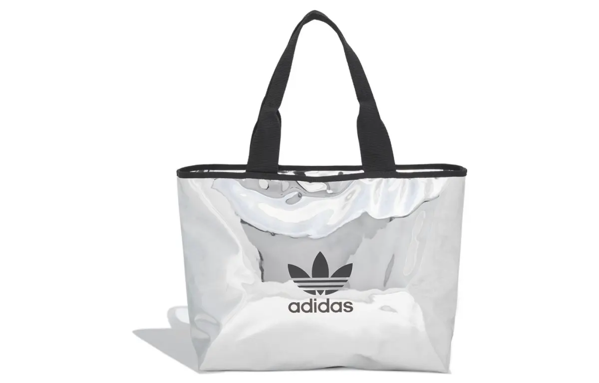 Adidas Originals Trefoil Fabric, Polyester Tote Bag, Shopping Bag, Handbag, Shoulder Bag Women's Liquid Silver