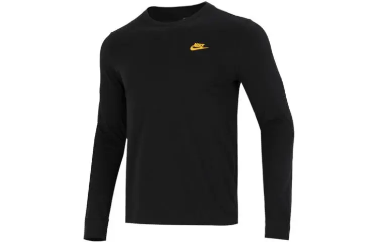 Nike T-Shirts Men's Black Crew Neck Moderate Straight Fit