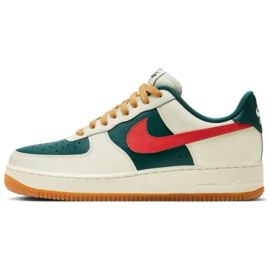 Nike Air Force 1 Skateboarding Shoes Unisex Low-top Sail White / Rainforest Green / University Red