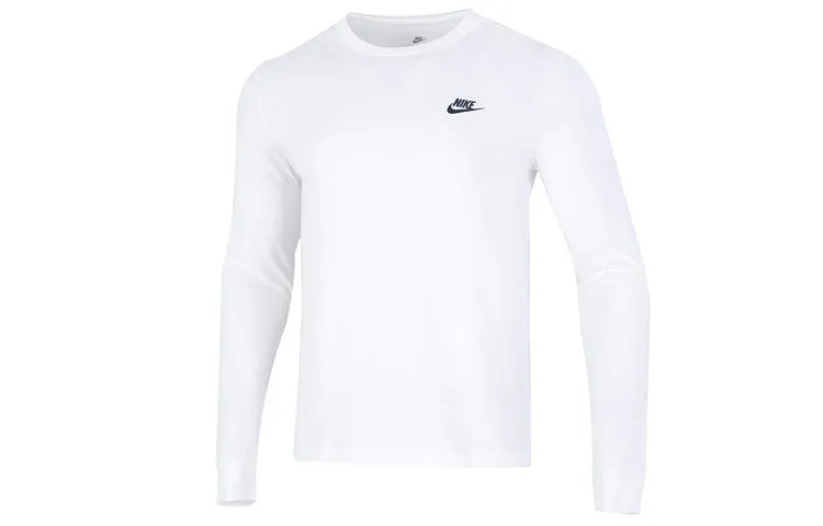 Nike T-Shirts Men's White Crew Neck Moderate Straight Fit