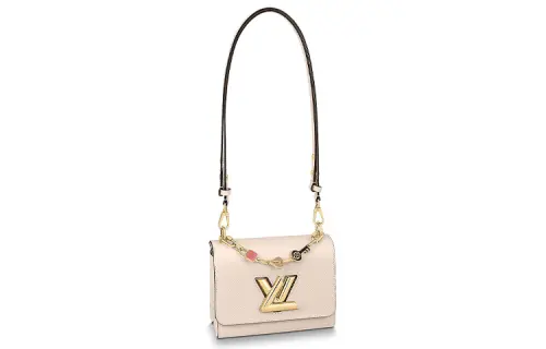 LOUIS VUITTON Twist Epi Grain Leather Twisted Bag, Handbag, Shoulder Bag, Crossbody Bag Small Women's Ecru